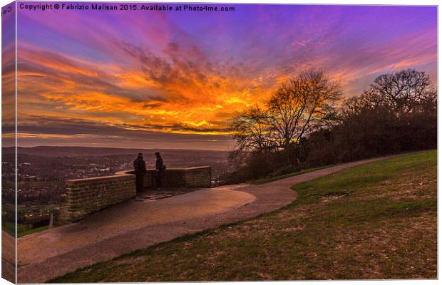 Sunset over Box Hill  Canvas Print by Fabrizio Malisan