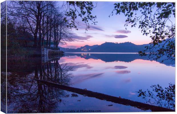 Autumn evening by the lake Canvas Print by Fabrizio Malisan