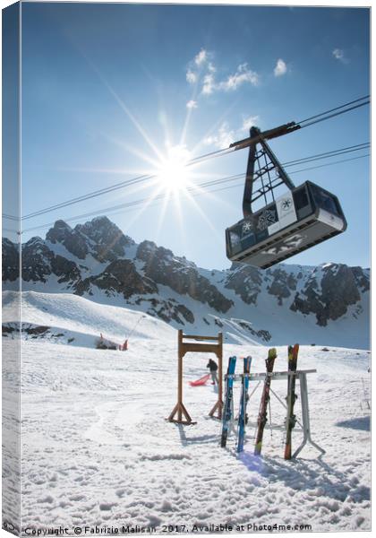 A big cablecar ride to the top of the mountain Canvas Print by Fabrizio Malisan
