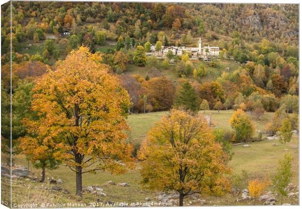 Autumn colours around the mountain village Canvas Print by Fabrizio Malisan