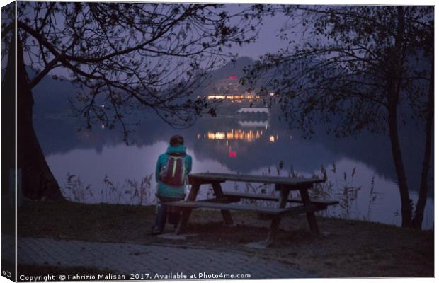 An evening by the lake Canvas Print by Fabrizio Malisan