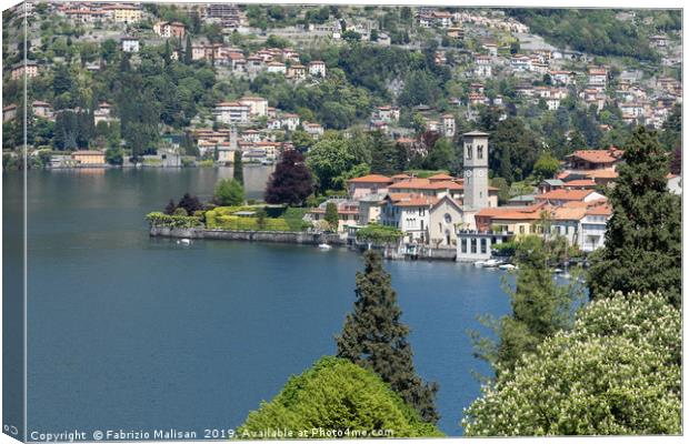 A beautiful Landscape view of Lake Como from Torno Canvas Print by Fabrizio Malisan