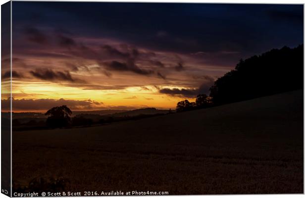 Dark Sunrise Canvas Print by Scott & Scott