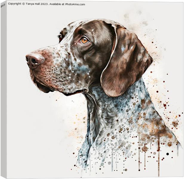 Watercolor German Short Haired Pointer Canvas Print by Tanya Hall