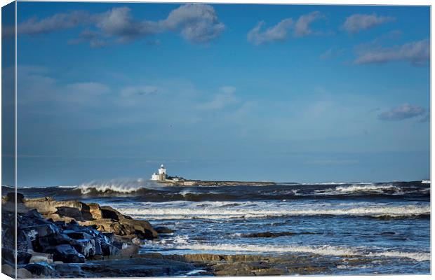  Coquet Rough Autumn Sea Northumberland Canvas Print by Tanya Hall