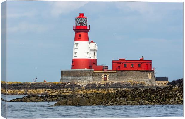  Red And White North Sea Lighthouse Canvas Print by Tanya Hall