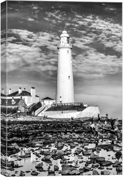 St. Mary's Lighthouse Canvas Print by Tanya Hall
