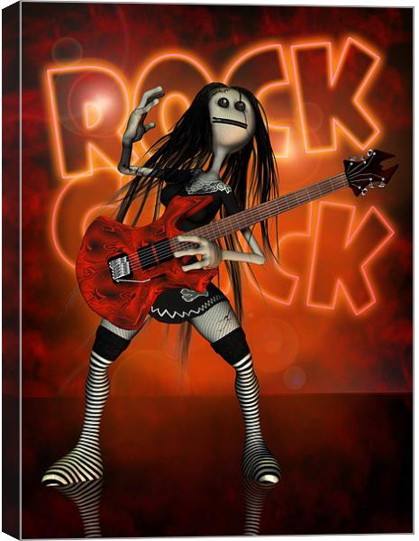  Rag Doll Rocker - Rock Chick Canvas Print by Tanya Hall