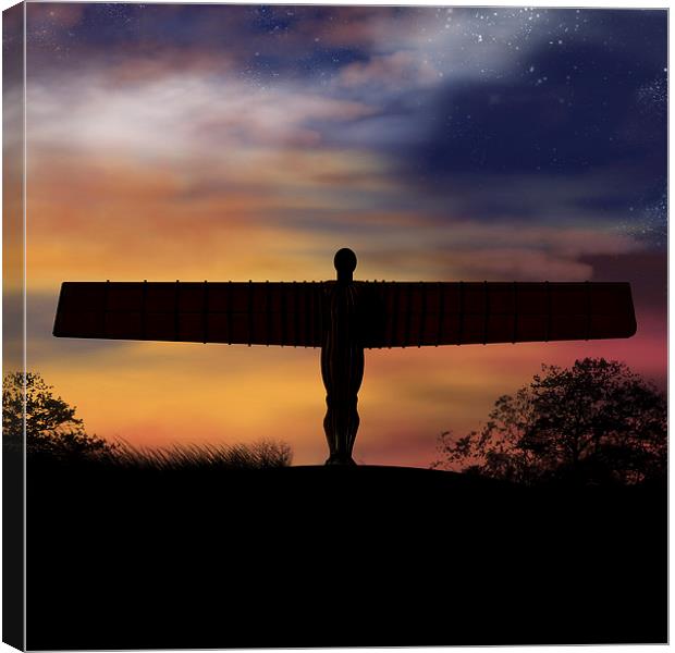 Angel Of The North Digital Painting Canvas Print by Tanya Hall