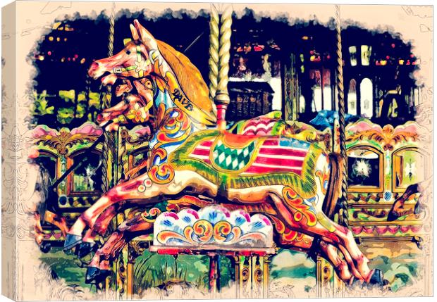 The Carousel Horse Canvas Print by Tanya Hall