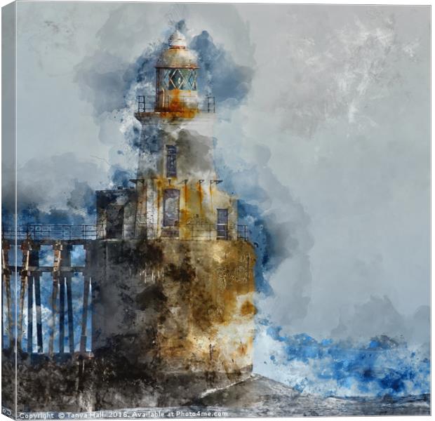 Watercolor Lighthouse Print Canvas Print by Tanya Hall