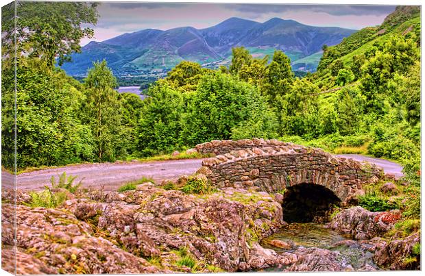  Ashness Bridge Cumbria Canvas Print by Graham Hawcroft