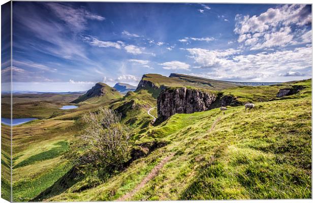 The Quiraing on the isle of Skye During the Daytim Canvas Print by David Hirst