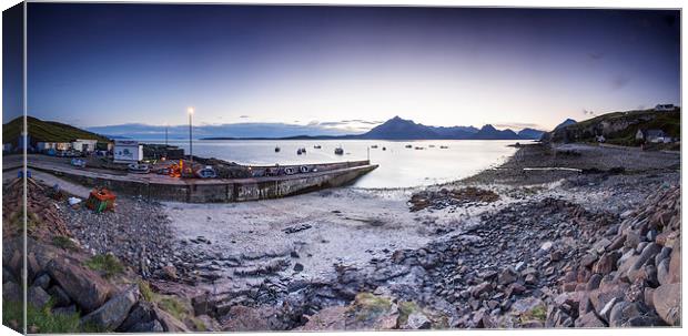  Elgol Harbour At Sunset Canvas Print by David Hirst