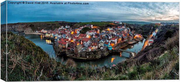  Staithes, At Dusk,east coast,Yorkshire, Canvas Print by David Hirst