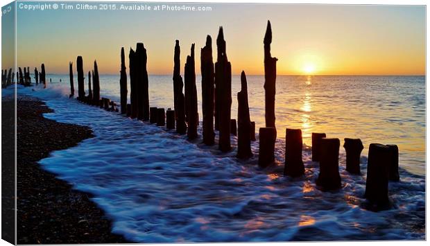  Beach Sunrise Canvas Print by Tim Clifton