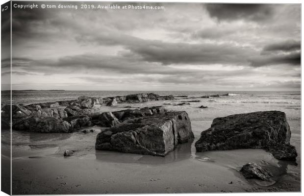 Northumberland Rocks Canvas Print by tom downing