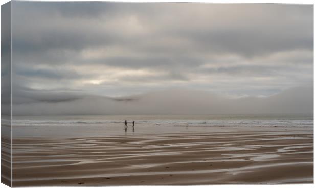 Woolacombe Winter Canvas Print by Bob Small