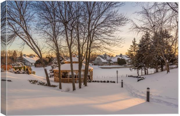 Snowy Sunrise Canvas Print by Bob Small