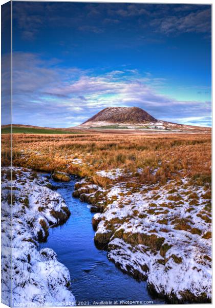 Slemish with a touch of snow Canvas Print by Alan Campbell