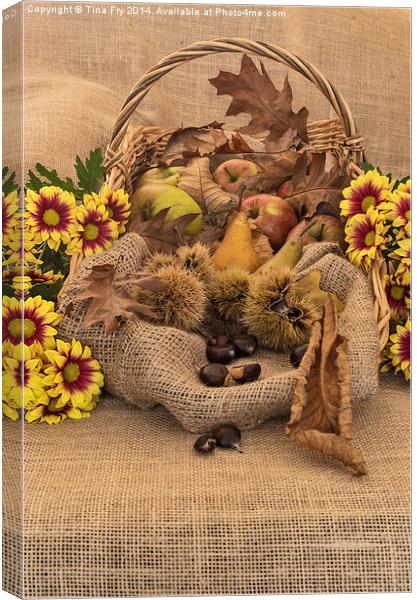  Autumn in a Basket Canvas Print by Tina Fry