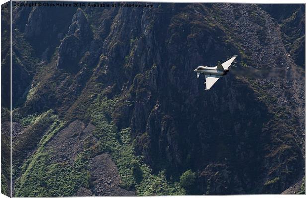  Eurofighter Typhoon flying low through the Welsh  Canvas Print by Chris Hulme