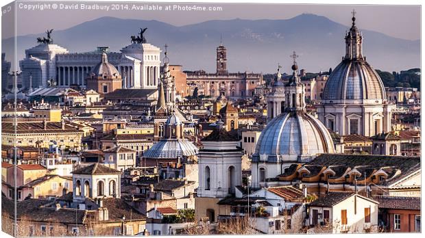  Rome Rooftops Canvas Print by David Bradbury