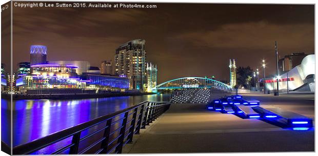 Salford Keys at night Canvas Print by Lee Sutton