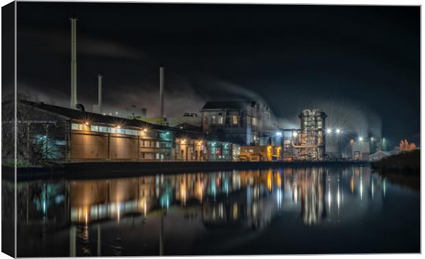 Cantley sugarbeet factory at night Canvas Print by Tim Smith