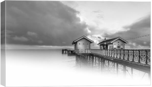 Misty waters at penarth pier Canvas Print by paul holt