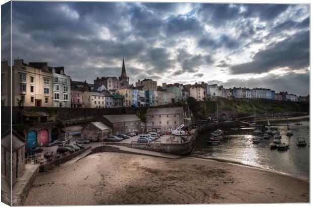 Evening Light at Tenby Harbour   Canvas Print by paul holt