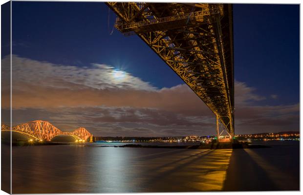  Bridges and reflections Canvas Print by Garry Quinn