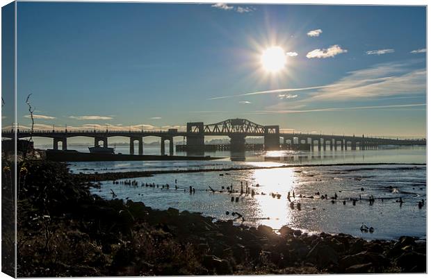  Kincardine Bridge moment. Canvas Print by Garry Quinn