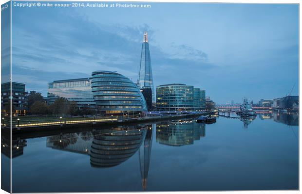  south bank reflection Canvas Print by mike cooper