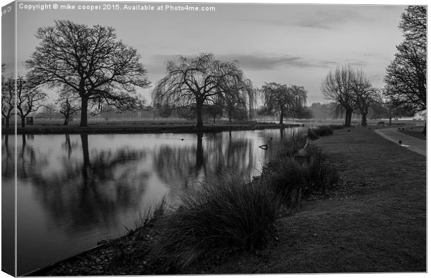  Bushy park boating lake Canvas Print by mike cooper