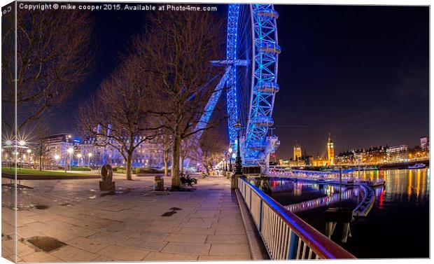 London eye on the southbank Canvas Print by mike cooper