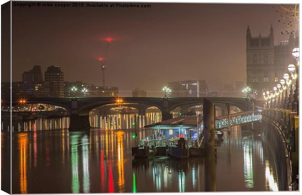  Westminster fog Canvas Print by mike cooper