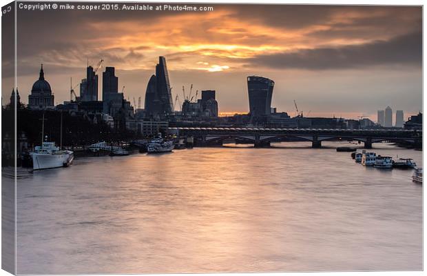  first light over London Canvas Print by mike cooper