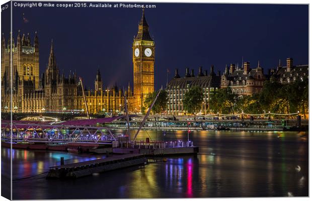  night on the Thames Canvas Print by mike cooper