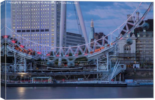 The Shard through the London eye  Canvas Print by mike cooper