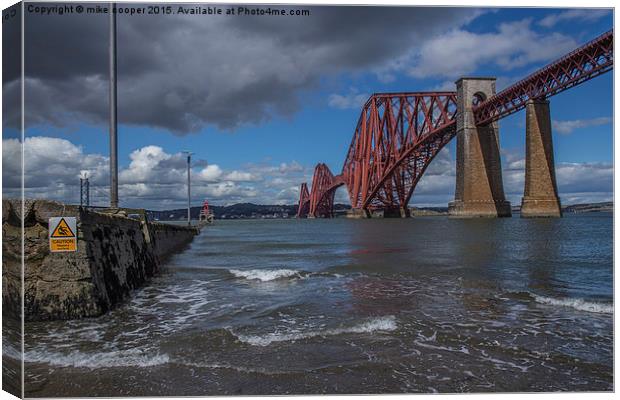  Forth rail bridge from the shore Canvas Print by mike cooper