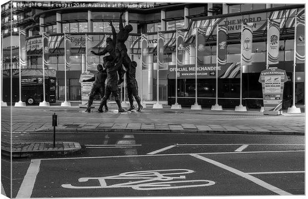  Rugby world cup stadium bronze sculpture Canvas Print by mike cooper