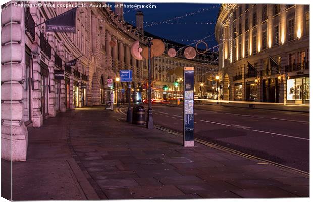  Regent street Christmas lights Canvas Print by mike cooper