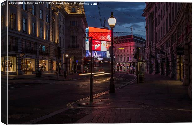  Piccadilly circus from regent street Canvas Print by mike cooper