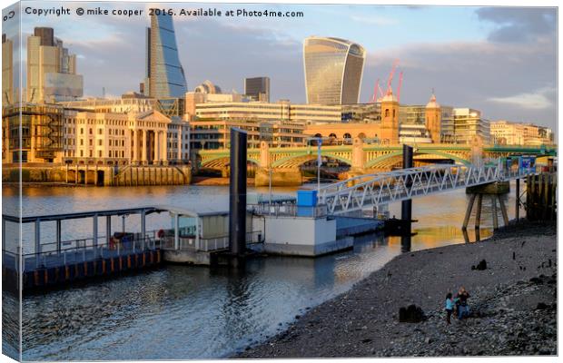 South bank at low tide Canvas Print by mike cooper