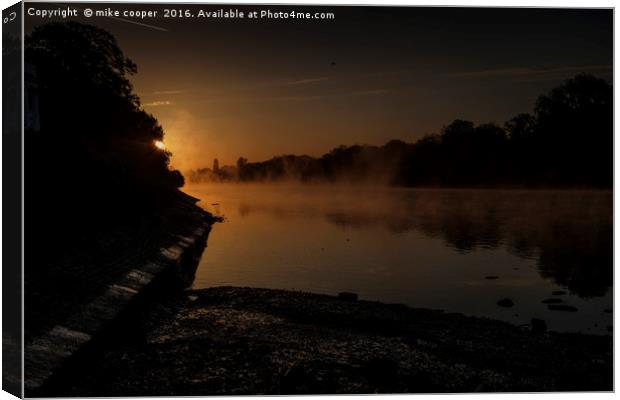 river sunrise Canvas Print by mike cooper