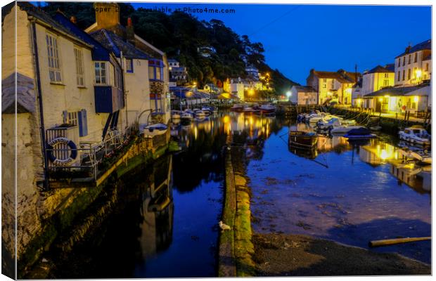 sleep time at Polperro harbour Canvas Print by mike cooper