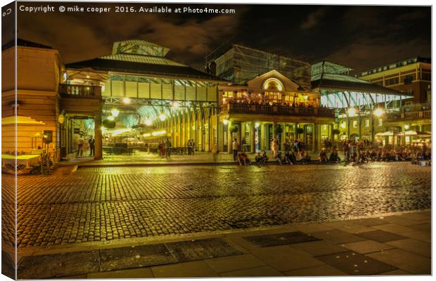 night fall in Covent garden Canvas Print by mike cooper