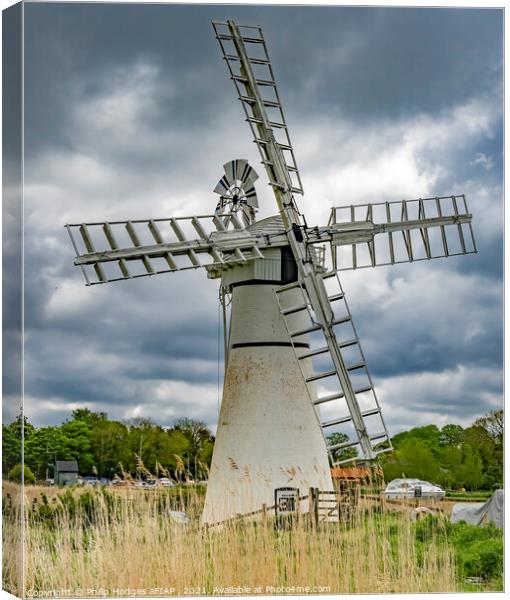 Thurne Dyke drainage Mill Canvas Print by Philip Hodges aFIAP ,