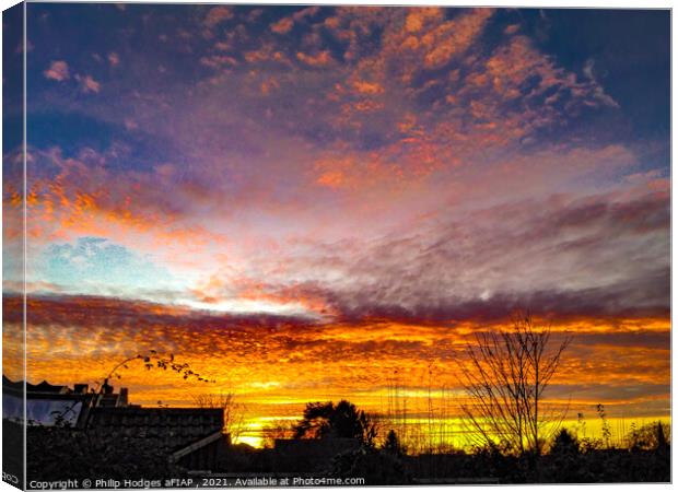 Village Sunset Canvas Print by Philip Hodges aFIAP ,